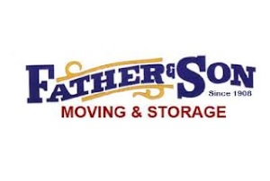 father and son moving logo